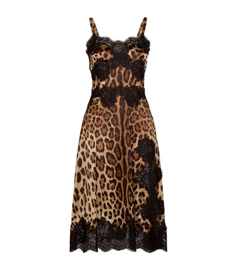 Dolce And Gabbana Leopard Print Slip Dress Harrods Uk