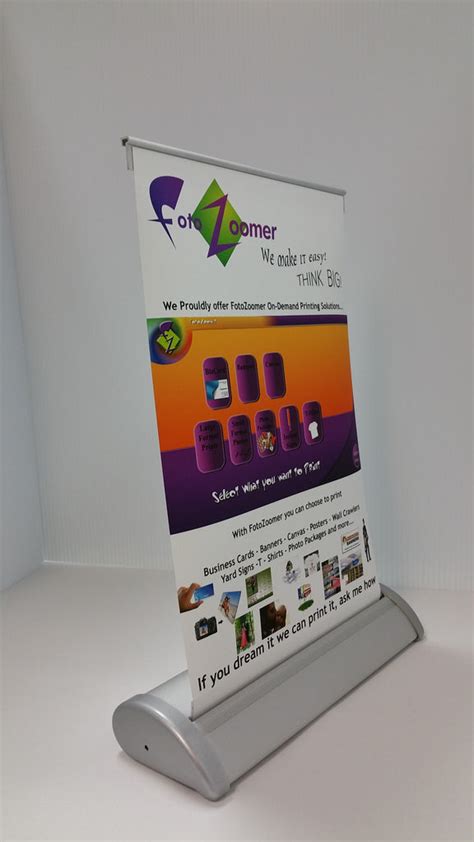Fz Supplies Table Top Retractable Banner Stand 8375w X 1125h