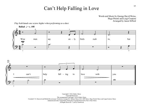 Elvis Presley Can T Help Falling In Love Arr Jason Sifford Sheet Music Notes Chords In