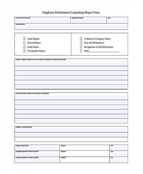 Counseling Statement Template