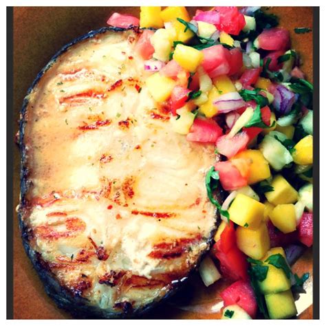 Grilled Chilean Sea Bass With Mango Salsa Yummmm Chilean Sea Bass Mango Salsa Sea Bass