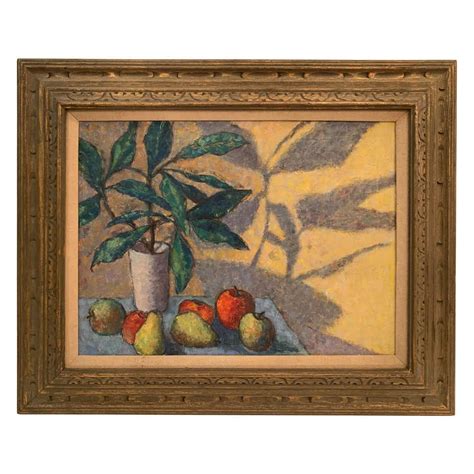 Modernist Still Life Oil Painting On Canvas By Enid Munroe For Sale At