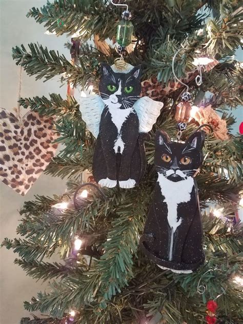 Tuxedo Cat Christmas Ornaments In 2020 Cat Memorial T Cat