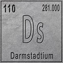 Elemento químico darmstadtio, signo con número atómico y peso atómico ...