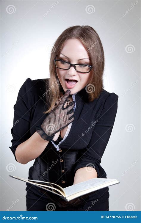 Professeur Sexy Avec Le Livre Photo Stock Image Du Robe Femelle 14778756