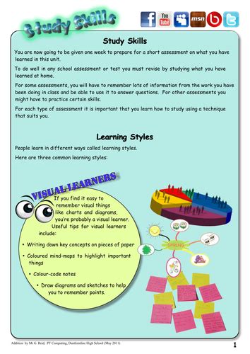 Study Skills What Type Of Learner Am I Teaching Resources