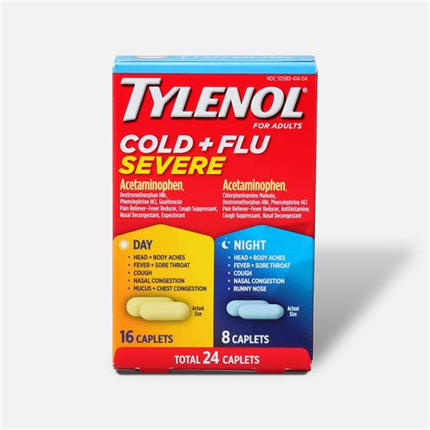 Tylenol Cold Flu Severe Day And Night Caplets For Fever Pain Cough