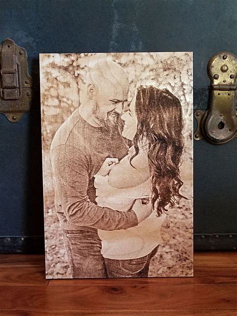 laser engraved wooden photo plaque couple photo family photo baby photo wedding photo In memory 