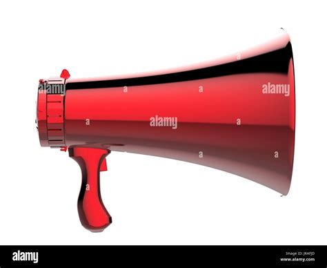 3d Rendering Red Megaphone Isolated On White Stock Photo Alamy