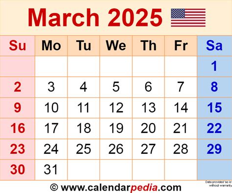 March Calendar With Holidays 2025