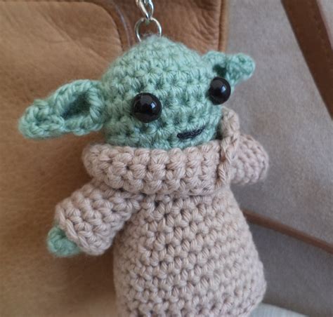 Crochet Baby Yoda Amigurumi Cute Keychain Yoda Keychainbag Etsy