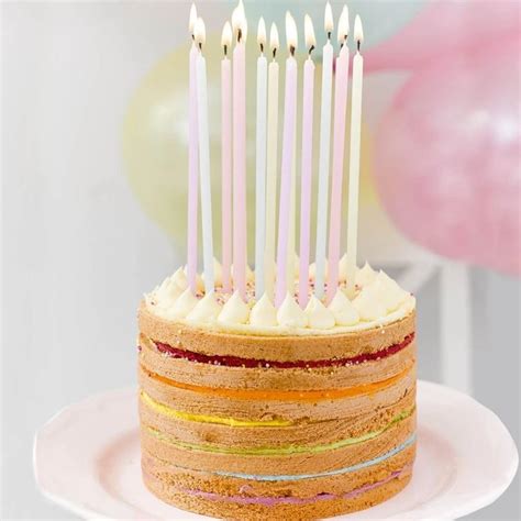 Tall Birthday Cake Candles Pastel Birthday Birthday Cake With