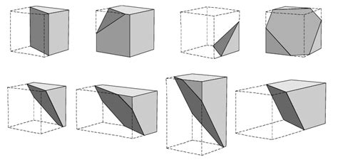 4 Examples Of Clipped Stretched Cubes Used In The Spatial Partitioning