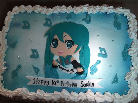 Hatsune Miku Birthday Cake For Sophia Hatsune Miku Birthday Anime