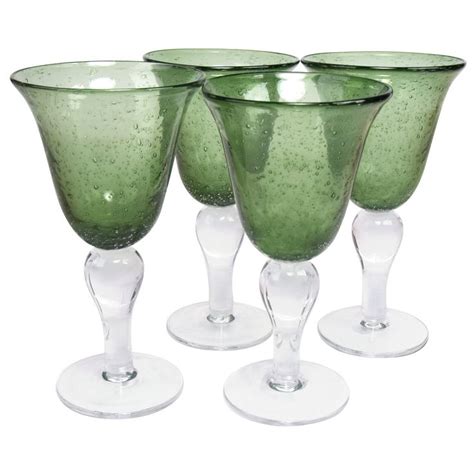 Exclusive Iris Goblet Set Of 4 Glass Goblet Bubble Glass