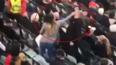 Adelaide Oval Crowd Incident As Woman Filmed Slapping Punching Man 7news