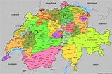 Map of switzerland, Swiss cantons, Map