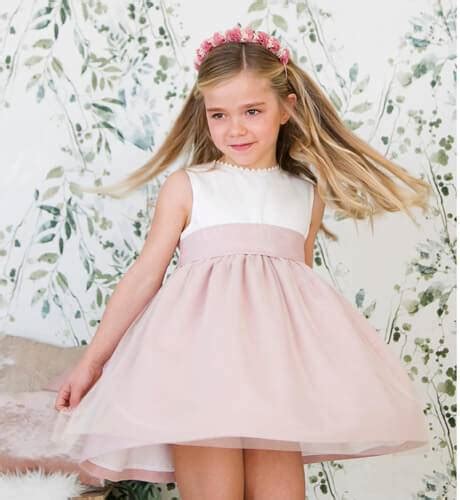 Vestido Niña Ceremonia Rosa Con Tul Aiana Larocca Moda Infantil