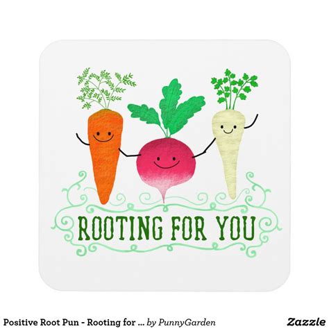Positive Root Pun Rooting For You Beverage Coaster