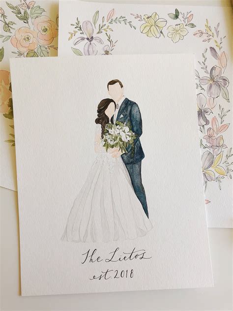 Personalized Wedding Illustration Customized Wedding Portrait Digital