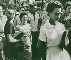 Elizabeth Eckford of the Little Rock 9 being followed by an angry white ...