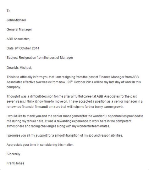 Professional Resignation Letter Sample 4 Documents In Pdf Word