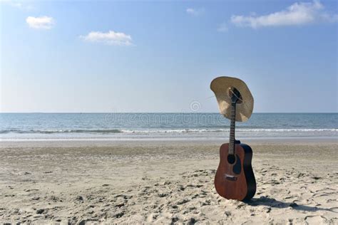 Classic Guitar And Beach Accessories Stock Image Image Of Season