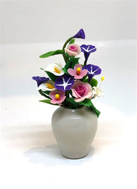 Miniature Flower Vase Miniature Vase Dollhouse Flowers Etsy