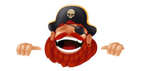 Premium Vector Funny Cartoon Pirate Character Laughing Sticking And
