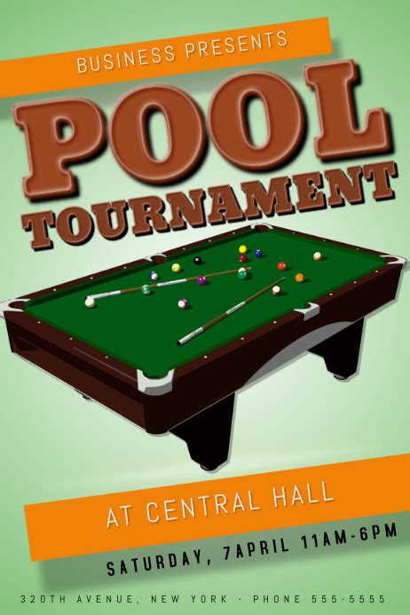 Pool Tournament Poster Template Postermywall