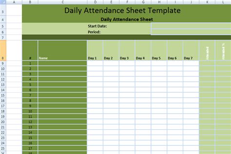Daily Employee Attendance Sheet In Excel Template Exceldox