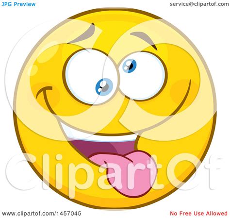 Clipart Of A Cartoon Silly Yellow Emoji Smiley Face Emoticon Pulling