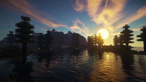 Minecraft Shaders Sunset