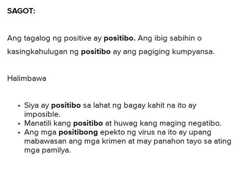 Ano Ang Ibig Sabihin Ng Positive And Negative Brainlyph