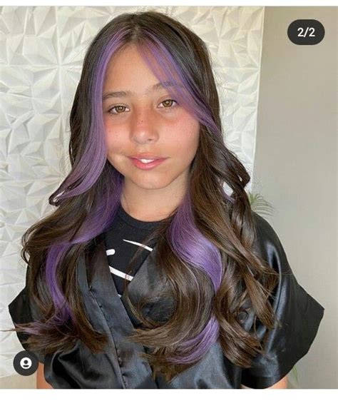 Purple Hair Streaks Pink Hair Highlights Dark Purple Hair Violet