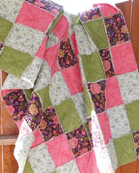 Handmade Twin Size Rag Quilt 72 X 53 Rag Quilt Quilts Homemade