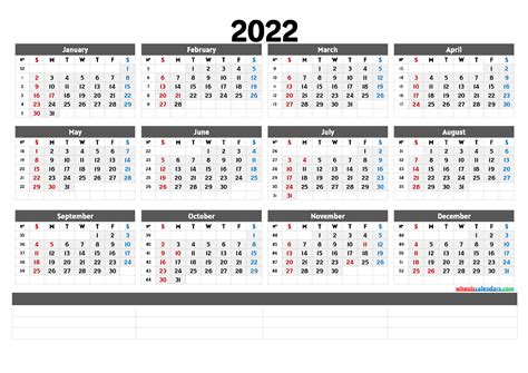 Printable 2022 Calendar Templates 6 Templates