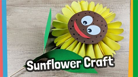 Paper Sunflower Craft For Kids 5 Minute Craft Youtube