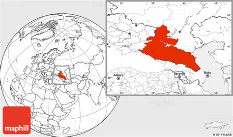 Blank Location Map Of North Caucasus