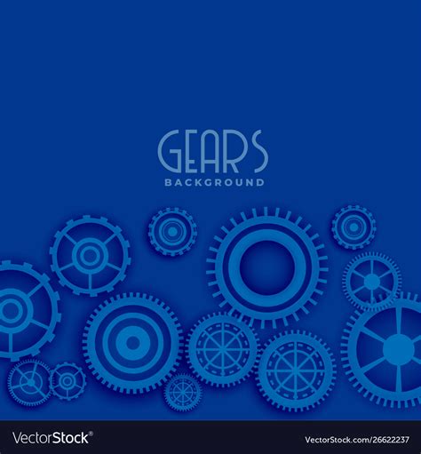 Blue Background With 3d Gears Royalty Free Vector Image