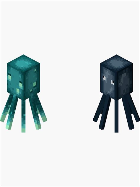 Minecraft Squid And Glowsquid Sticker By Aarcadia Redbubble