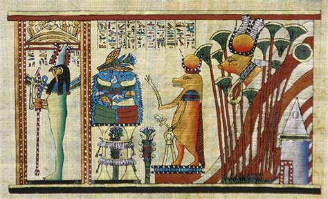 Egyptian Papyrus Painting Blessing The Nile Egyptian Tomb