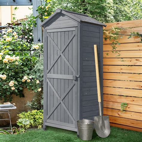 Buy Outdoor Wooden Storage Cabinet Waterproof Garden Tool Shed With