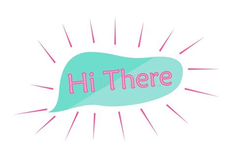 Vector Cartoon Illustration Of Hi There Text Stock Vector