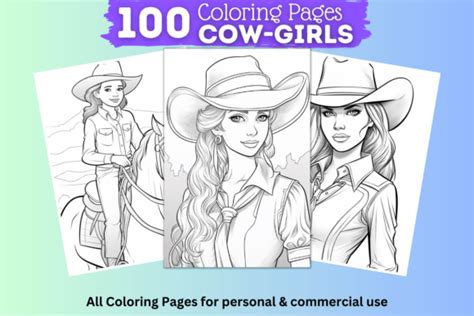 100 Cowgirl Coloring Pages Western Style Digital Learners