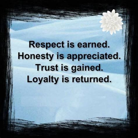 respect is earned honesty is appreaciated trust is gained loyalty is returned quotes