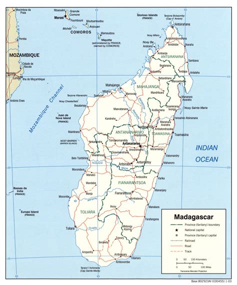 Large Political And Administrative Map Of Madagascar With Roads