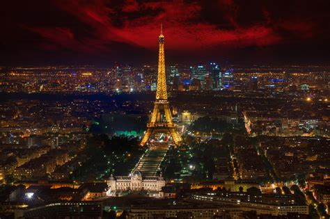 Download Cityscape France Light Night Paris City Man Made Eiffel Tower