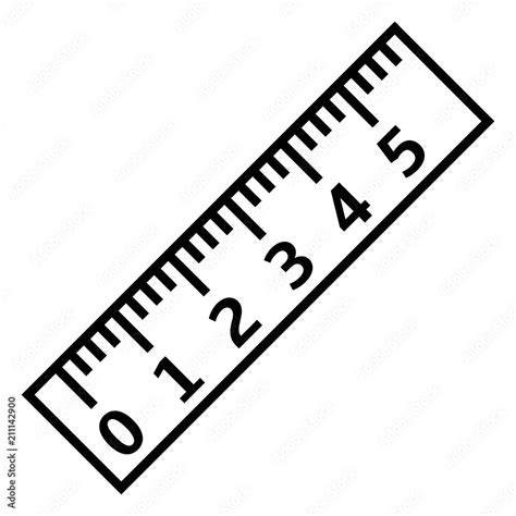 Vector Outline Icon Ruler With Scale And Figures Stock Vector Adobe