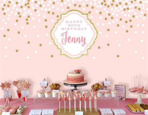 Only 15 Usd Custom Pink And Gold Polka Dot Birthday Backgrounds Party